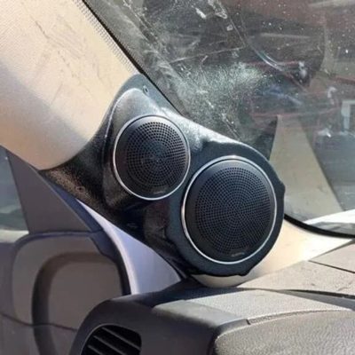 A-Pillar Custom Speaker Pods for the 2007-2009 Cadillac Escalade Chevrolet Avalanche Tahoe Silverado Suburban GMC Yukon Sierra to hold 4.0 in and 2.0 in (42) speakers for car audio installation upgrade