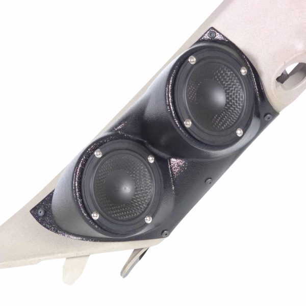 A-Pillar Custom Speaker Pods for the 2007-2009 Cadillac Escalade Chevrolet Avalanche Tahoe Silverado Suburban GMC Yukon Sierra to hold Dual 3.5 in speakers for car audio installation upgrade