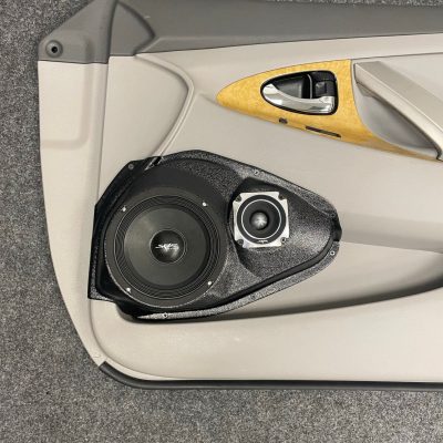 Front Door Custom Speaker Pods for the 2007-2011 Toyota Camry to hold 6.5 in and 3.5 in speakers for car audio installation upgrade
