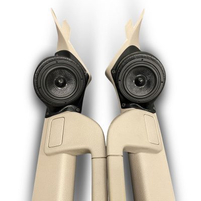 A-Pillar Custom Speaker Pods for the 2008-2009 Ford F-250F-350 to hold 3.5 in speakers for car audio installation upgrade