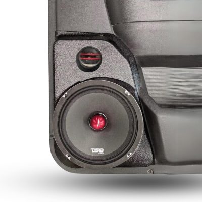 Rear Door Custom Speaker Pods for the 2009-2018 Dodge Ram to hold 8.0 in and 2.0 in speakers for car audio installation upgrade