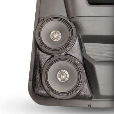 Rear Door Custom Speaker Pods for the 2009-2018 Dodge Ram to hold Dual 6.5 in speakers for car audio installation upgrade