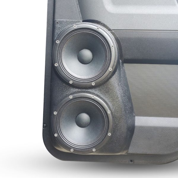 center ortho Speaker Upgrade for the Rear Door of your 2009-2018 Dodge Ram 1500, 2500. 2019-2024 Dodge Ram 2500, 1500 Classic. Easy installation of a Dual 6.5" Midrange for the most powerful car stereo possible.