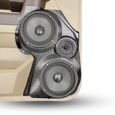 Front Door Custom Speaker Pods for the 2009-2018 Dodge Ram to hold Dual 6.5 in and 3.5 in speakers for car audio installation upgrade