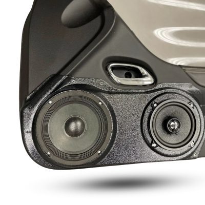 Front Door Custom Speaker Pods for the 2010-2015 Chevrolet Camaro to hold 6.5 in and 5.25 in speakers for car audio installation upgrade