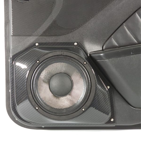 center ortho Speaker Upgrade for the Front Door of your 2010-2014 Ford Mustang. Easy installation of a Single 8" Midrange for the most powerful car stereo possible.