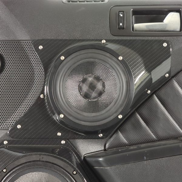 center ortho Speaker Upgrade for the Front Door of your 2010-2014 Ford Mustang. Easy installation of a Single 6.5" Midrange for the most powerful car stereo possible.