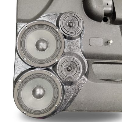 Front Door Custom Speaker Pods for the 2010-2013 Chevrolet Silverado GMC Sierra to hold Dual 6.5 in and Dual 3.5 in speakers for car audio installation upgrade