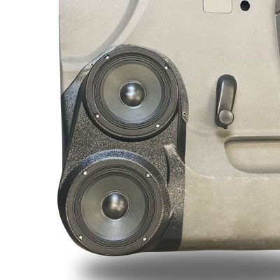 Front Door Custom Speaker Pods for the 2010-2013 Chevrolet Silverado GMC Sierra to hold Dual 6.5 in speakers for car audio installation upgrade