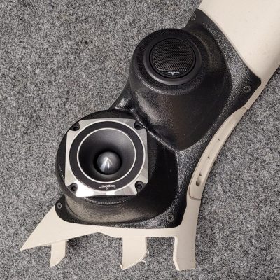 A-Pillar Custom Speaker Pods for the 2011-2023 Dodge Durango Jeep GrandCherokee to hold 3.5 in and 2.0 in speakers for car audio installation upgrade