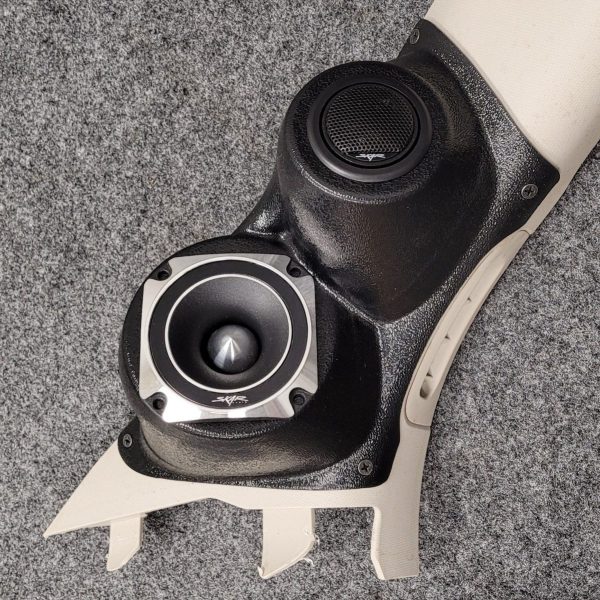 A-Pillar Custom Speaker Pods for the 2011-2023 Dodge Durango Jeep GrandCherokee to hold 3.5 in and 2.0 in speakers for car audio installation upgrade