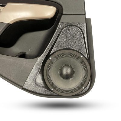 Rear Door Custom Speaker Pods for the 2014-2023 Jeep Cherokee to hold 8.0 in speakers for car audio installation upgrade