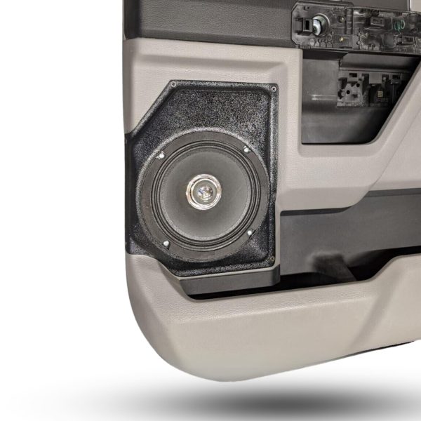 center ortho Speaker Upgrade for the Rear Door of your 2017-2020 Ford F250, F350. Easy installation of a Single 6.5" Midrange for the most powerful car stereo possible.