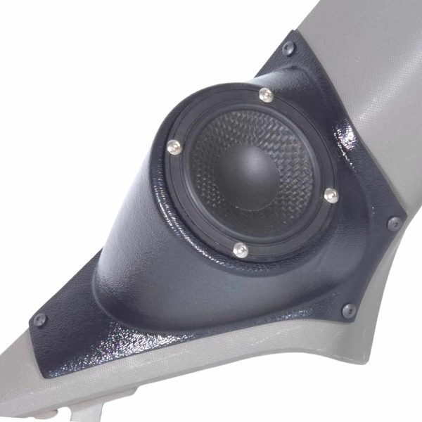 A-Pillar Custom Speaker Pods for the 2015-2020 Ford F-150 F-250F-350 to hold 3.5 in speakers for car audio installation upgrade