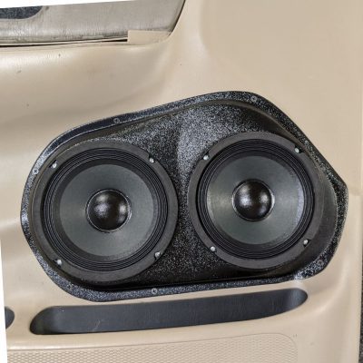 Front Door Custom Speaker Pods for the 1999-2003 Ford F-150 to hold Dual 6.5 in speakers for car audio installation upgrade