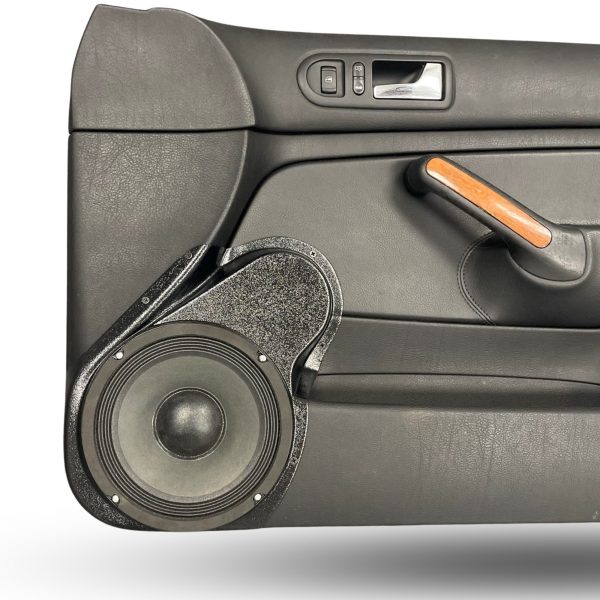 Front Door Custom Speaker Pods for the 1999-2004 Volkswagen Jetta to hold 8.0 in speakers for car audio installation upgrade