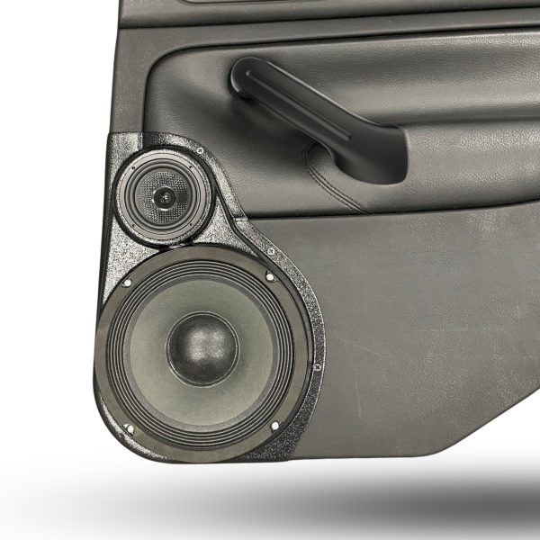 center ortho Speaker Upgrade for the Rear Door of your 1999-2004 Volkswagen Jetta. Easy installation of a 8" and 3.5" Super Tweeter for the most powerful car stereo possible.