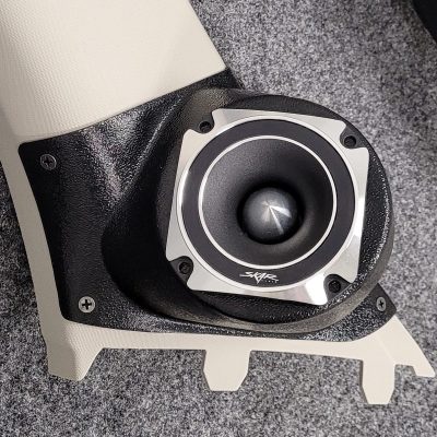 A-Pillar Custom Speaker Pods for the 2015-2022 Chevrolet Colorado GMC Canyon to hold 3.5 in speakers for car audio installation upgrade