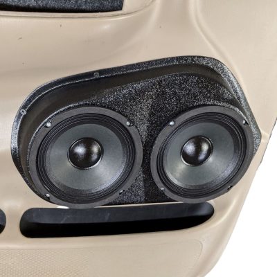 Front Door Custom Speaker Pods for the 1999-2003 Ford F-150 to hold Dual 6.5 in speakers for car audio installation upgrade