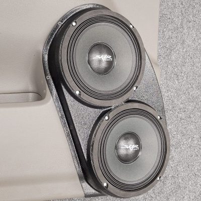 Front Door Custom Speaker Pods for the 2002-2005 GMC Envoy to hold Dual 8.0 in speakers for car audio installation upgrade