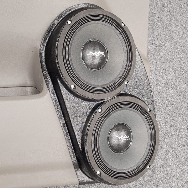 Front Door Custom Speaker Pods for the 2002-2005 GMC Envoy to hold Dual 8.0 in speakers for car audio installation upgrade