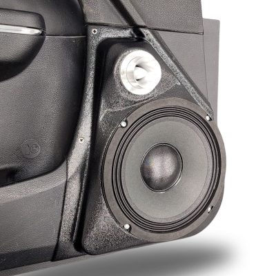 Front Door Custom Speaker Pods for the 2011-2023 Chrysler 300C Dodge Charger to hold 8.0 in and 2.0 in speakers for car audio installation upgrade