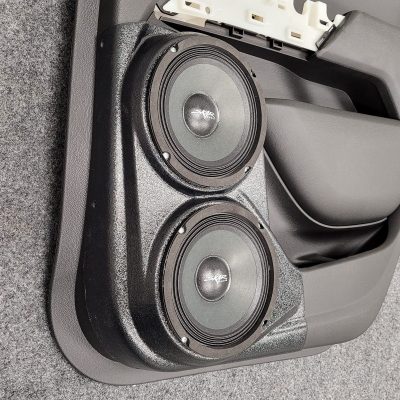 Rear Door Custom Speaker Pods for the 2015-2022 Chevrolet Colorado GMC Canyon to hold Dual 6.5 in speakers for car audio installation upgrade