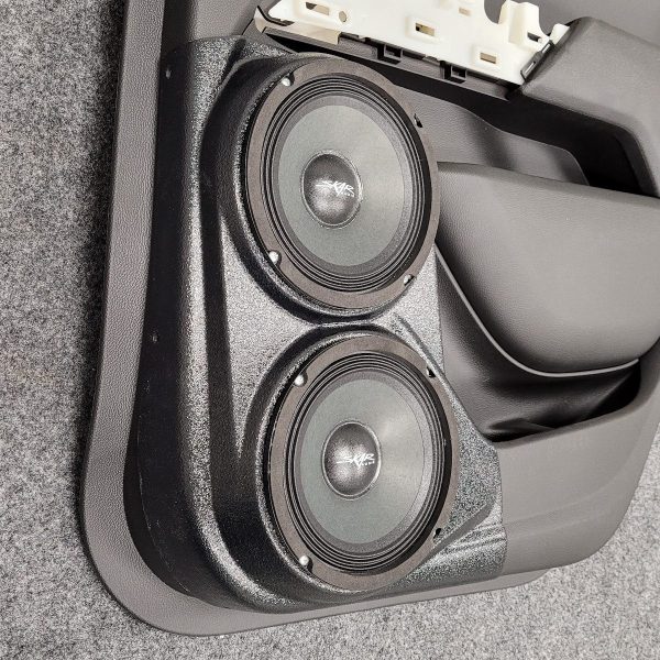 Rear Door Custom Speaker Pods for the 2015-2022 Chevrolet Colorado GMC Canyon to hold Dual 6.5 in speakers for car audio installation upgrade