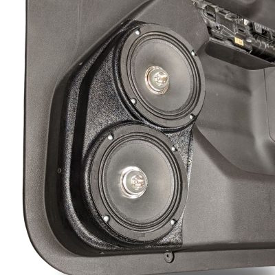 Front Door Custom Speaker Pods for the 2019-2023 Chevrolet Silverado GMC Sierra to hold Dual 6.5 in speakers for car audio installation upgrade