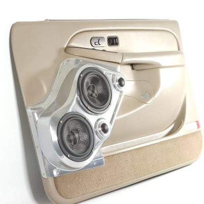 Front Door Custom Speaker Pods for the 2000-2006 Cadillac Escalade Chevrolet Avalanche Silverado Tahoe Suburban GMC Sierra Yukon to hold Dual 6.5 in and Dual 2.0 in speakers for car audio installation upgrade