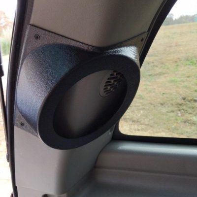Rear D-Pillar Custom Speaker Pods for the 2000-2006 Cadillac Escalade Chevrolet Avalanche Silverado Tahoe Suburban GMC Sierra Yukon to hold 6.5 in speakers for car audio installation upgrade