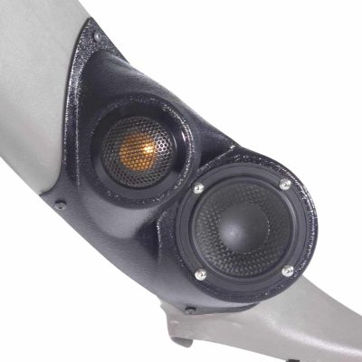 A-Pillar Custom Speaker Pods for the 2000-2006 Cadillac Escalade Chevrolet Avalanche Silverado Tahoe Suburban GMC Sierra Yukon to hold 3.5 in and 2.0 in speakers for car audio installation upgrade