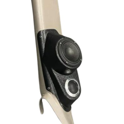 A-Pillar Custom Speaker Pods for the 2000-2006 Cadillac Escalade Chevrolet Avalanche Silverado Tahoe Suburban GMC Sierra Yukon to hold 3.5 in and 2.0 in speakers for car audio installation upgrade