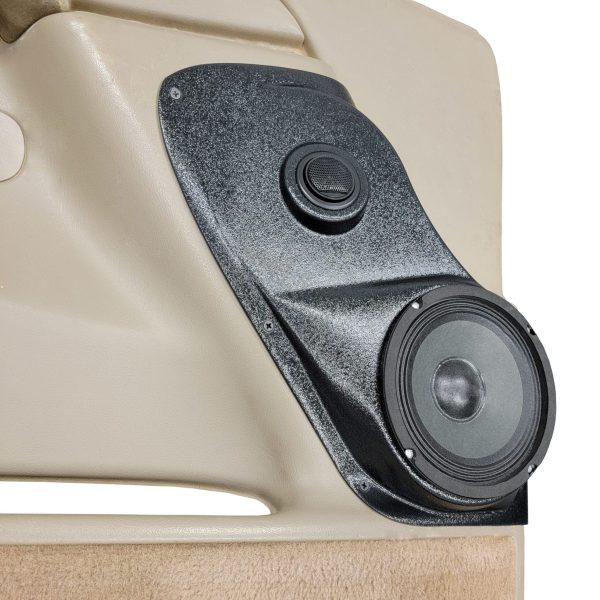 Front Door Custom Speaker Pods for the 2000-2006 Cadillac Escalade Chevrolet Avalanche Silverado Tahoe Suburban GMC Sierra Yukon to hold 6.5 in and 2.0 in speakers for car audio installation upgrade
