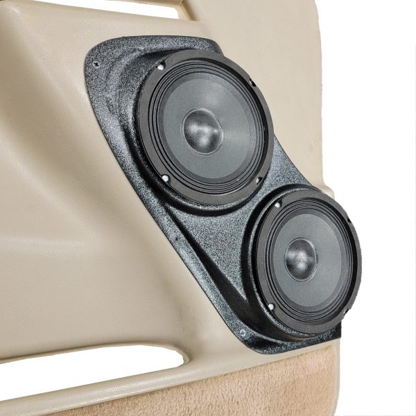 left ortho Speaker Upgrade for the Front Door of your 2000-2006 Chevrolet Tahoe, Suburban, Avalanche, Silverado. GMC Yukon, Sierra. Cadillac Escalade. Easy installation of a Dual 6.5" Midrange for the most powerful car stereo possible.