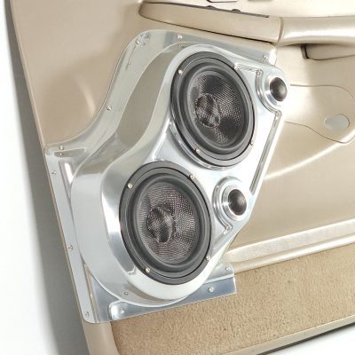 Front Door Custom Speaker Pods for the 2000-2006 Cadillac Escalade Chevrolet Avalanche Silverado Tahoe Suburban GMC Sierra Yukon to hold Dual 6.5 in and Dual 2.0 in speakers for car audio installation upgrade