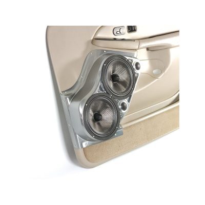 Front Door Custom Speaker Pods for the 2000-2006 Cadillac Escalade Chevrolet Avalanche Silverado Tahoe Suburban GMC Sierra Yukon to hold Dual 8.0 in and Dual 2.0 in speakers for car audio installation upgrade