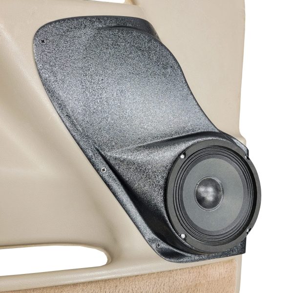Front Door Custom Speaker Pods for the 2000-2006 Cadillac Escalade Chevrolet Avalanche Silverado Tahoe Suburban GMC Sierra Yukon to hold 6.5 in speakers for car audio installation upgrade
