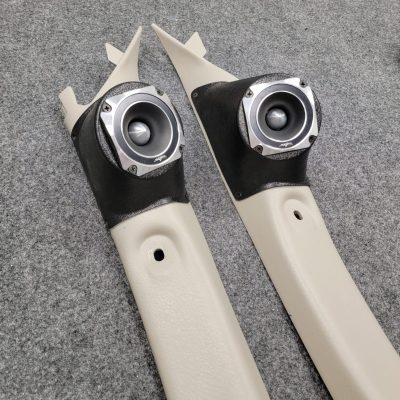 A-Pillar Custom Speaker Pods for the 2001-2004 Dodge Dakota Durango to hold 3.5 in speakers for car audio installation upgrade
