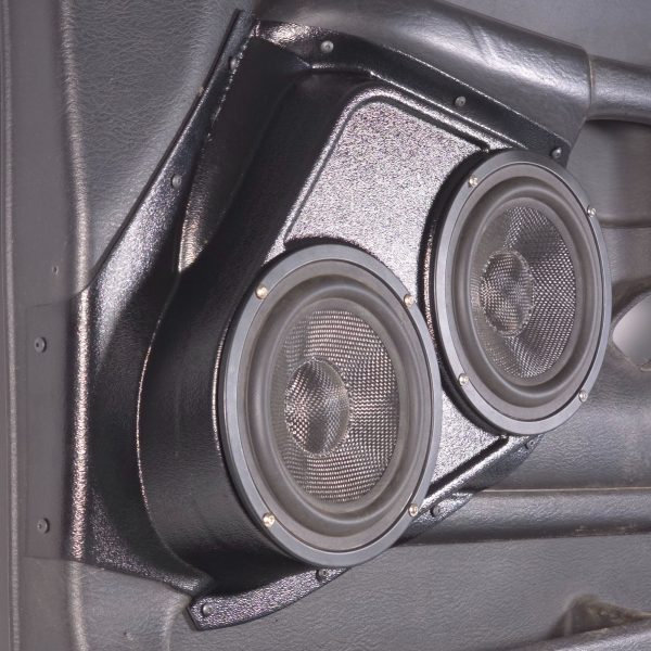 Front Door Custom Speaker Pods for the 2002-2005 Dodge Ram to hold Dual 6.5 in speakers for car audio installation upgrade