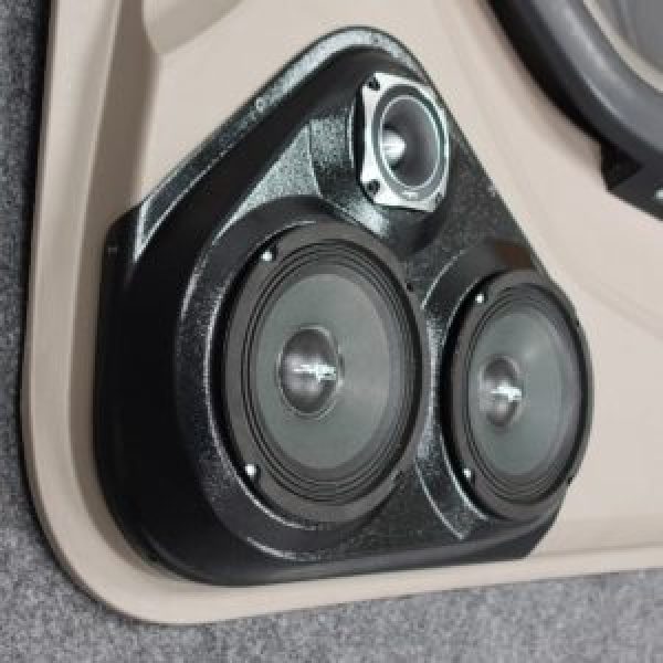 left ortho Speaker Upgrade for the Front Door of your 2003-2009 Toyota 4Runner. Easy installation of a Dual 6.5" Midrange and Single 3.5" Super Tweeter for the most powerful car stereo possible.