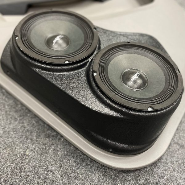 left ortho Speaker Upgrade for the Rear Door of your 2003-2009 Toyota 4Runner. Easy installation of a Dual 6.5" Midrange for the most powerful car stereo possible.