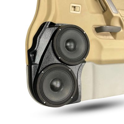 Front Door Custom Speaker Pods for the 2004-2007 Infiniti QX56 Nissan Armada Titan to hold Dual 8.0 in speakers for car audio installation upgrade