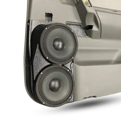 Rear Door Custom Speaker Pods for the 2004-2007 Infiniti QX56 Nissan Armada Titan to hold Dual 8.0 in speakers for car audio installation upgrade