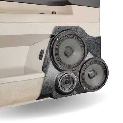 Front Door Custom Speaker Pods for the 2005-2007 Chrysler 300C to hold Dual 6.5 in and 3.5 in speakers for car audio installation upgrade