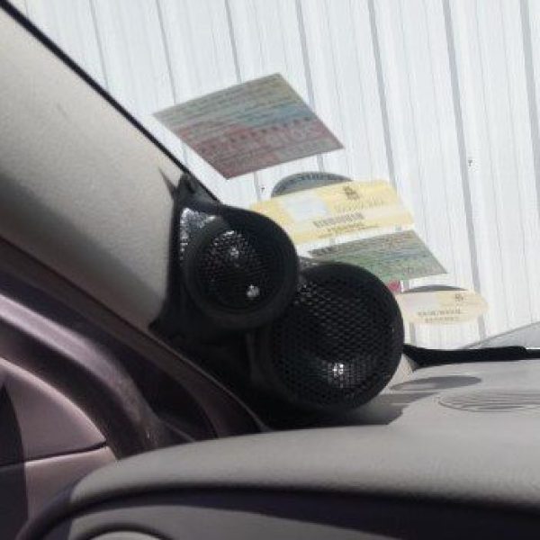 A-Pillar Custom Speaker Pods for the 2006-2009 Chevrolet Trailblazer GMC Envoy to hold 3.5 in and 2.0 in speakers for car audio installation upgrade