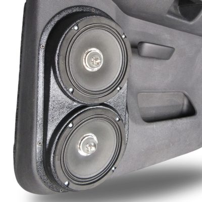 Rear Door Custom Speaker Pods for the 2007-2009 Chevrolet Silverado GMC Sierra to hold Dual 6.5 in speakers for car audio installation upgrade