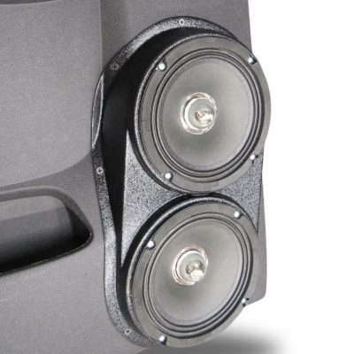 Rear Door Custom Speaker Pods for the 2007-2009 Chevrolet Silverado GMC Sierra to hold Dual 6.5 in speakers for car audio installation upgrade