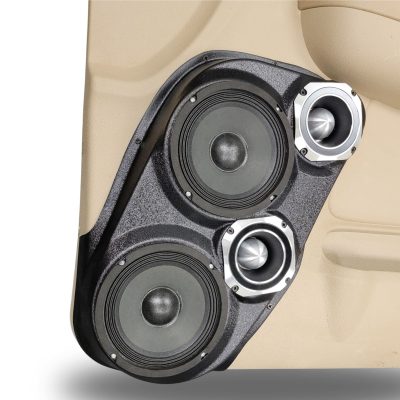 Front Door Custom Speaker Pods for the 2007-2009 Cadillac Escalade Chevrolet Avalanche Tahoe Silverado Suburban GMC Yukon Sierra to hold Dual 6.5 in and Dual 4.0 in speakers for car audio installation upgrade