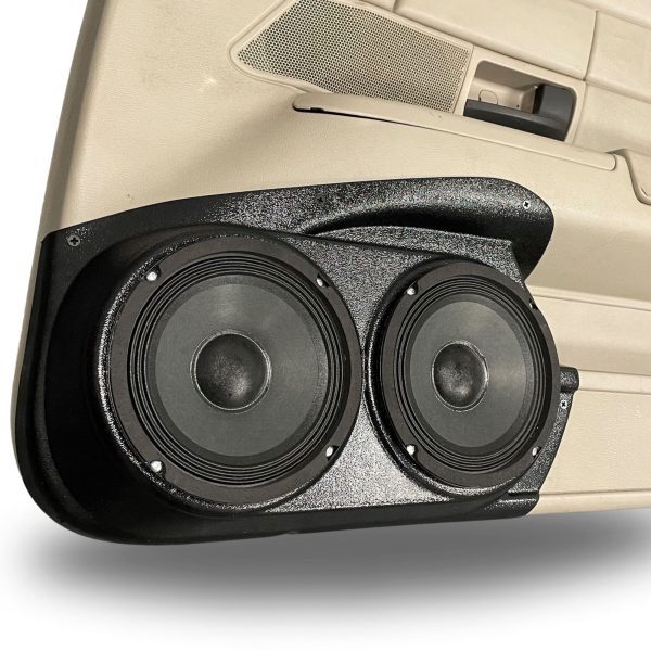 left ortho Speaker Upgrade for the Front Door of your 2009-2012 Ford Crown Victoria, Mercury Grand Marquis, Marauder. Easy installation of a Dual 6.5" Midrange for the most powerful car stereo possible.